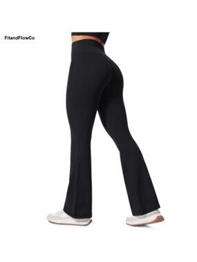 High Rise Flare Leggings 31" Seamless Waistband Yoga Pants